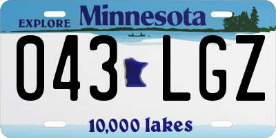 MN license plate 043LGZ