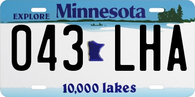 MN license plate 043LHA