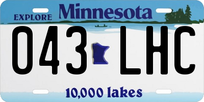 MN license plate 043LHC