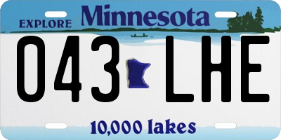MN license plate 043LHE
