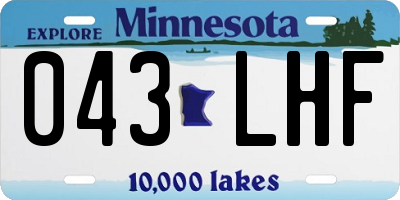 MN license plate 043LHF