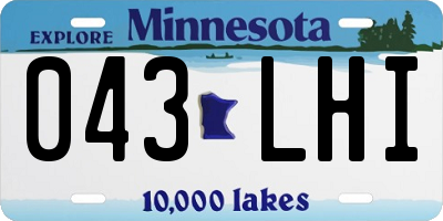 MN license plate 043LHI