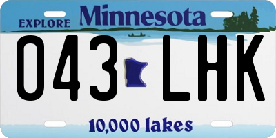 MN license plate 043LHK