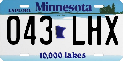 MN license plate 043LHX