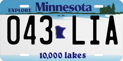 MN license plate 043LIA