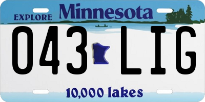 MN license plate 043LIG