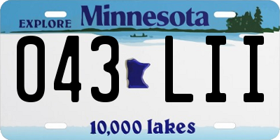 MN license plate 043LII