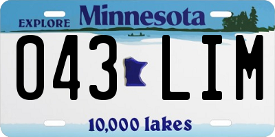 MN license plate 043LIM