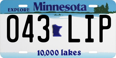 MN license plate 043LIP