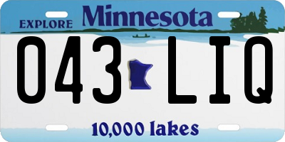 MN license plate 043LIQ