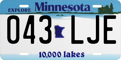 MN license plate 043LJE