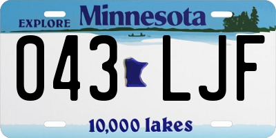MN license plate 043LJF