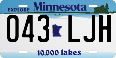 MN license plate 043LJH