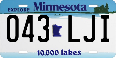 MN license plate 043LJI