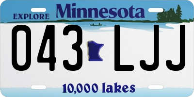 MN license plate 043LJJ