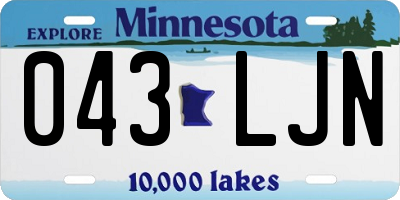 MN license plate 043LJN