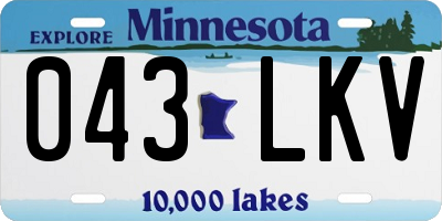 MN license plate 043LKV