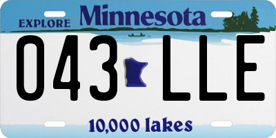 MN license plate 043LLE