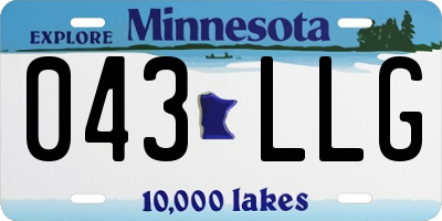 MN license plate 043LLG