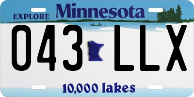 MN license plate 043LLX