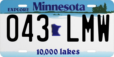 MN license plate 043LMW