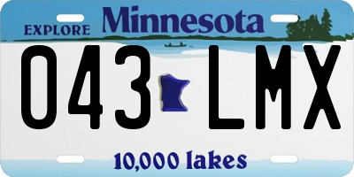 MN license plate 043LMX