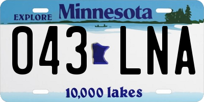 MN license plate 043LNA