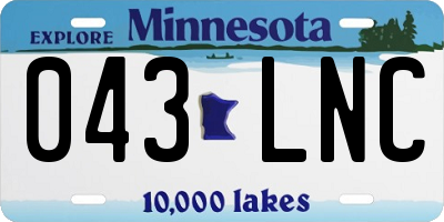MN license plate 043LNC