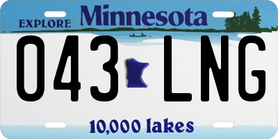 MN license plate 043LNG