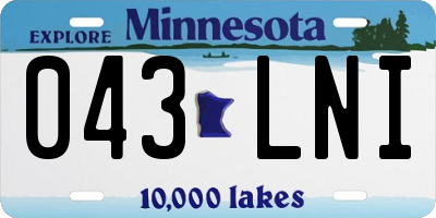 MN license plate 043LNI