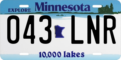 MN license plate 043LNR