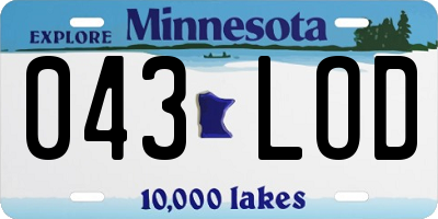 MN license plate 043LOD