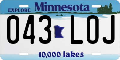 MN license plate 043LOJ