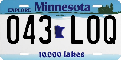 MN license plate 043LOQ