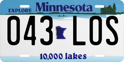 MN license plate 043LOS