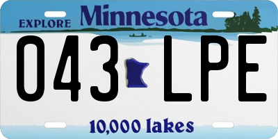 MN license plate 043LPE