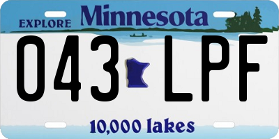 MN license plate 043LPF
