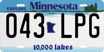 MN license plate 043LPG