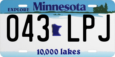 MN license plate 043LPJ