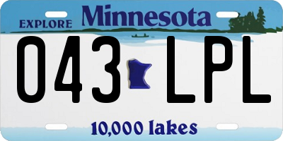 MN license plate 043LPL