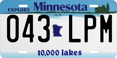 MN license plate 043LPM