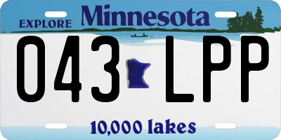 MN license plate 043LPP