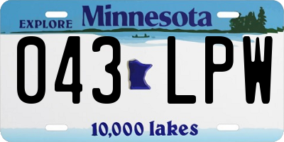 MN license plate 043LPW