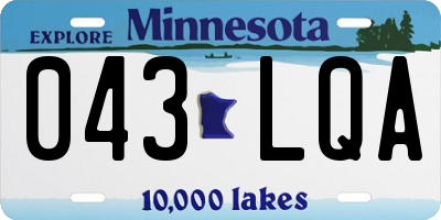MN license plate 043LQA