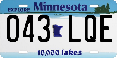 MN license plate 043LQE