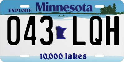 MN license plate 043LQH