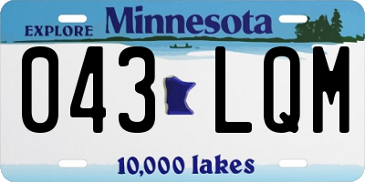 MN license plate 043LQM