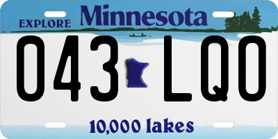 MN license plate 043LQO