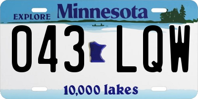 MN license plate 043LQW