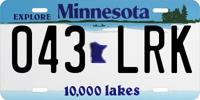 MN license plate 043LRK